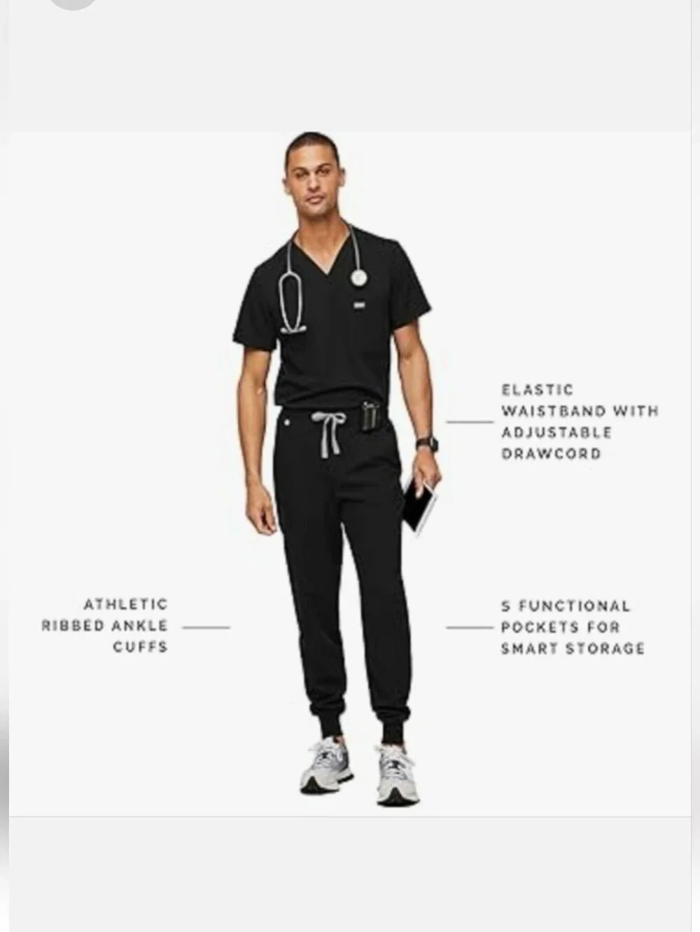 Figs Black Tansen Jogger Scrub Pants Size Small